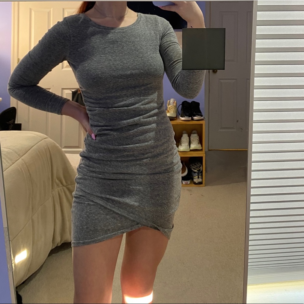Ruched Long Sleeve Dress